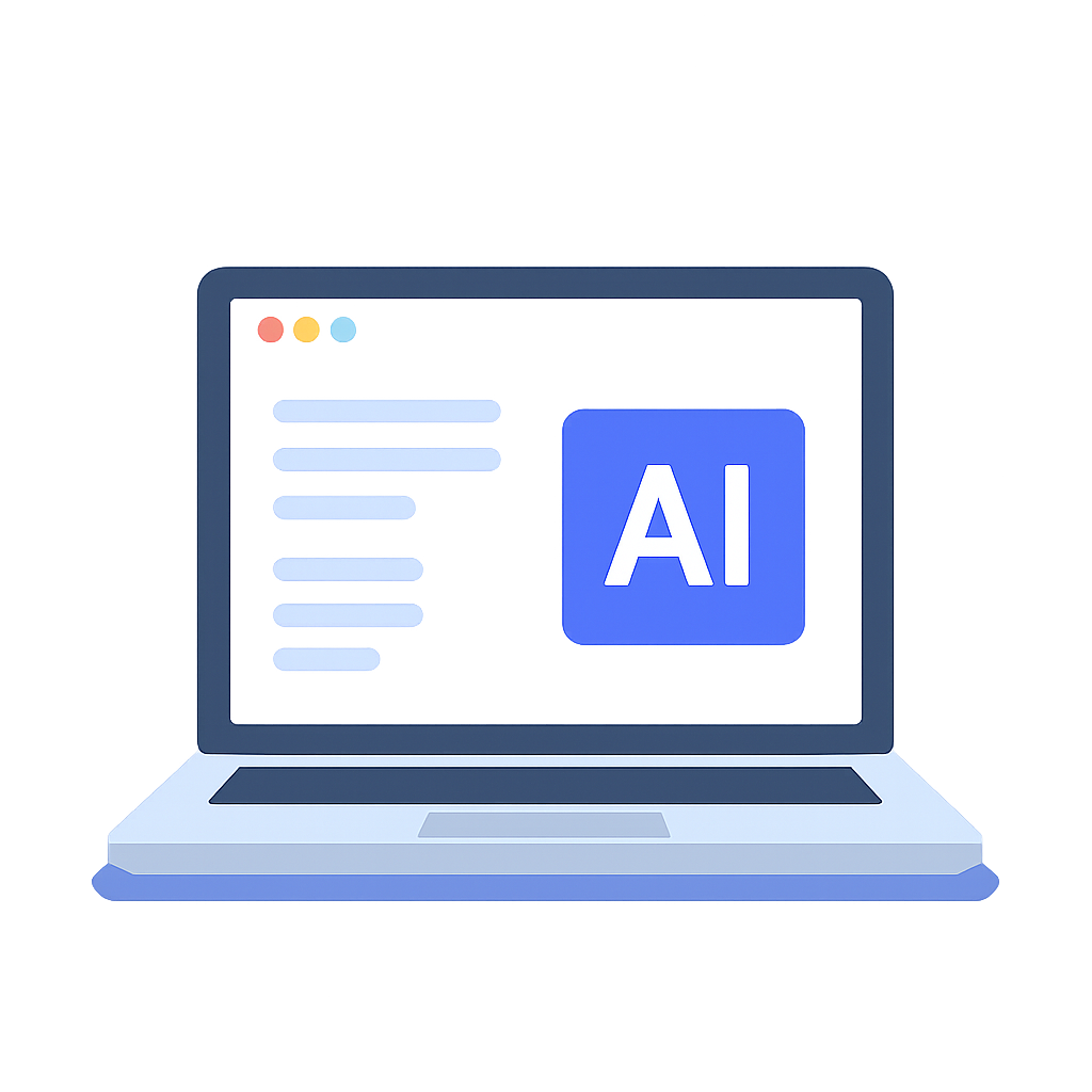 Illustration d’un site web avec intelligence artificielle, utilisée par LIST, une agence de marketing digital spécialisée en IA.