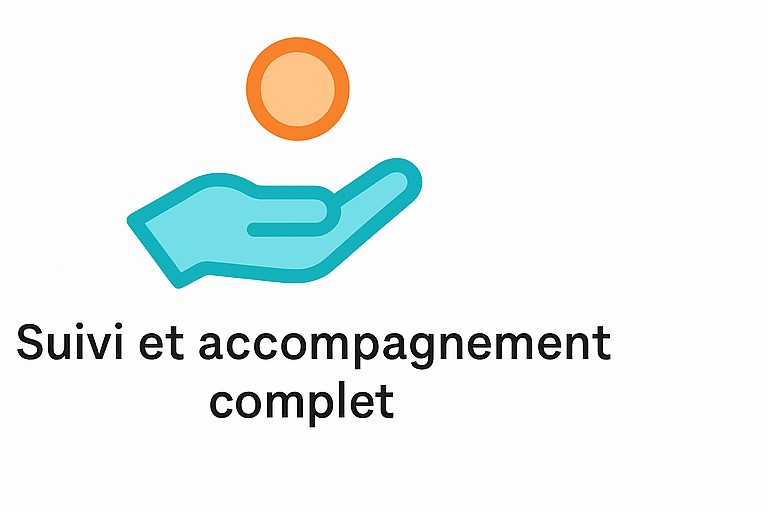 Icône représentant l'accompagnement et le suivi complet d'un projet, symbolisant le soutien constant pour l’atteinte des objectifs.